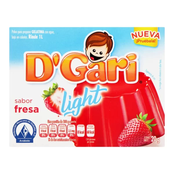 Polvo Para Preparar Gelatina Dgari Light Fresa 20gr Balu 1602