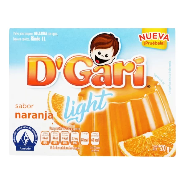 Polvo Para Preparar Gelatina Dgari Light Naranja 20gr Balu 9601