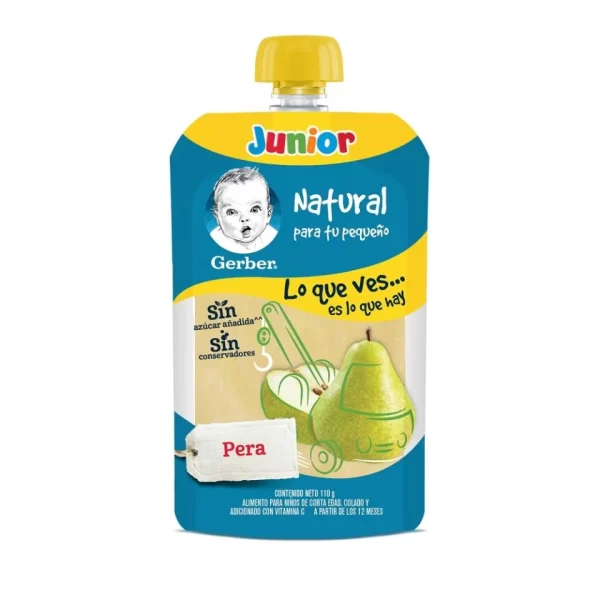 Alimento Para Niños Pera Junior Pouch Gerber 110gr