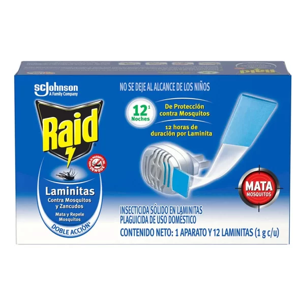 Insecticida Raid Laminitas Aparato 12 piezas